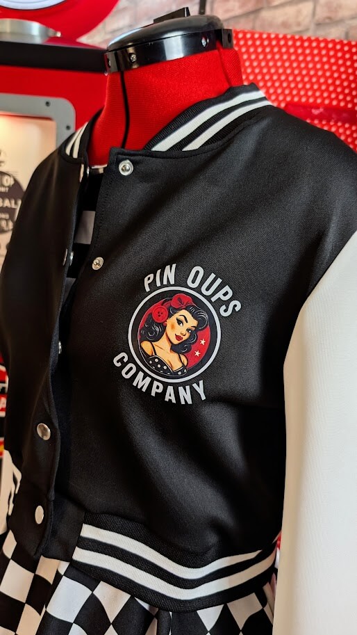 Veste Teddy Noire pin up