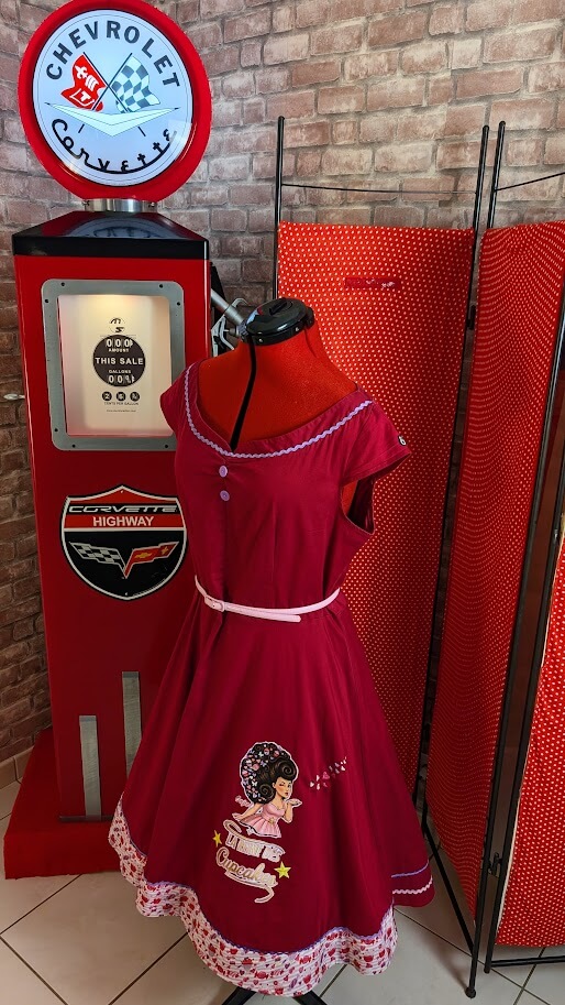 robe pin up rouge bordeaux retro swing