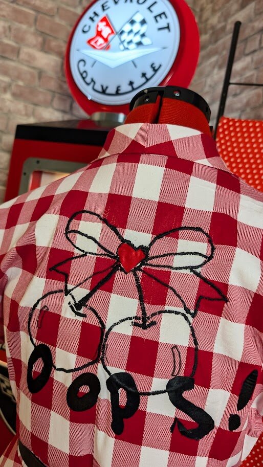 robe pin up swing à carreaux rouge et blanc