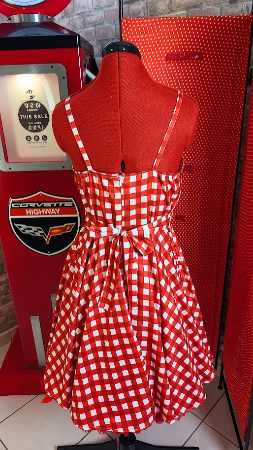 robe pin up vichy rouge et blanc