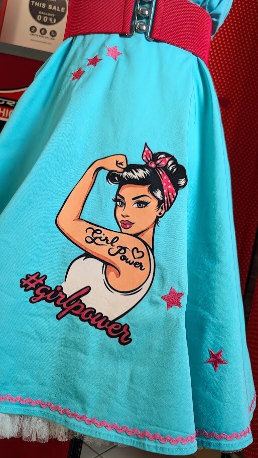 robe pin up retro vert turquoise