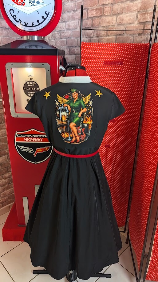 robe pin up retro swing noir militaire