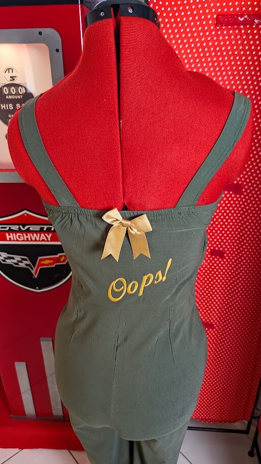 combinaison pin up kakie retro militaire