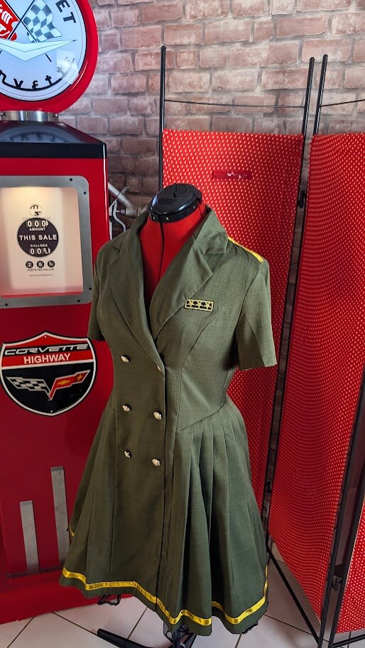 robe pin up militaire retro couleur kaki