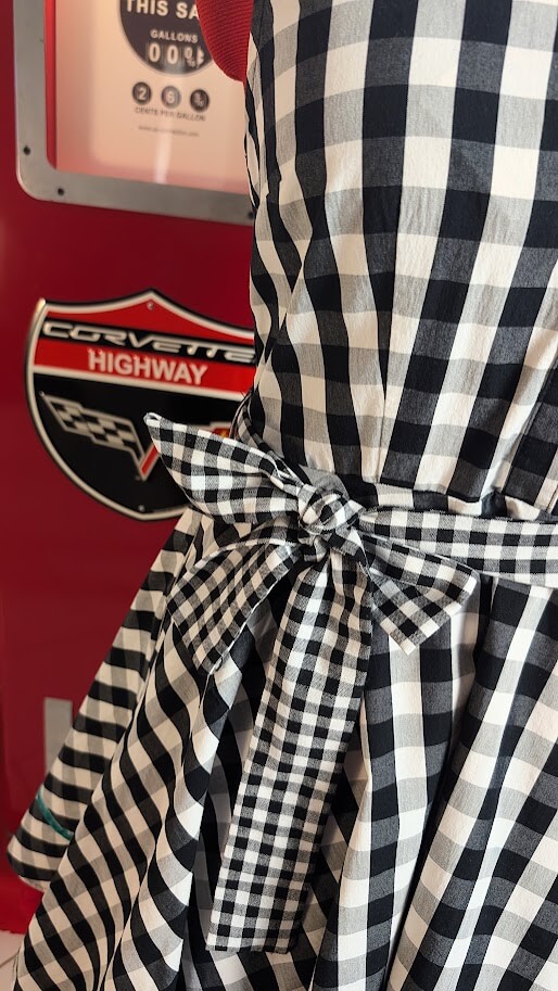 robe pin up rockabilly vichy noir et blanc