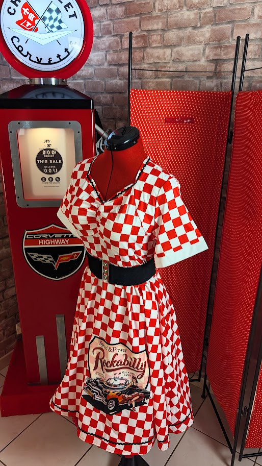 robe pin up rockabilly vichy rouge et blanc