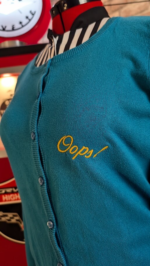 cardigan pin up turquoise