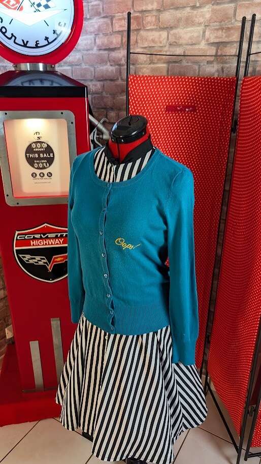 cardigan pin up turquoise