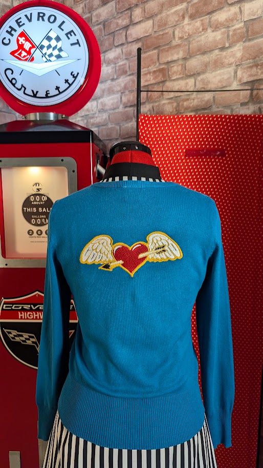 cardigan pin up turquoise