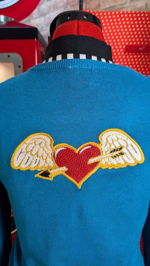 cardigan pin up turquoise